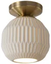 Nova Of California Moraga Bone Porcelain Semi-flush Mount Ceiling Light In Pattern
