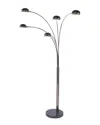 Nova Of California Mushroom 5-light Arc Floor Lamp With Dimmer Switch In Black