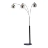 Nova Of California Orson 84" 3 Light Arc Lamp In Matte Black And Brushed Nickel With Dimmer Switch