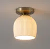 Nova Of California Petaluma Bone Porcelain Semi-flush Mount Ceiling Light - Weathered Brass