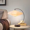 Nova Of California Roswell Table Lamp - Matte Black & Gunmetal Finish, White Linen Shade, Black Marble Base