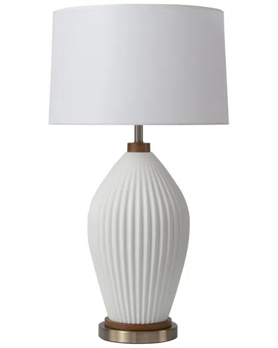 Nova Of California Santa Clara Bone Porcelain Table Lamp With Nightlight &  4-way Rotary Switch In White