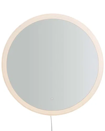 Nova Of California Super Star 30in Round Led Mirror In White