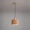 Nova Of California Tambo Pendant Light - Natural Ash Wood Finish, Weathered Brass