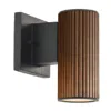 Nova Of California Tambo Wall Sconce - Dark Walnut Wood Finish, Weathered Brass, Dimmer