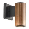 Nova Of California Tambo Wall Sconce - Dark Walnut Wood Finish, Weathered Brass, Dimmer