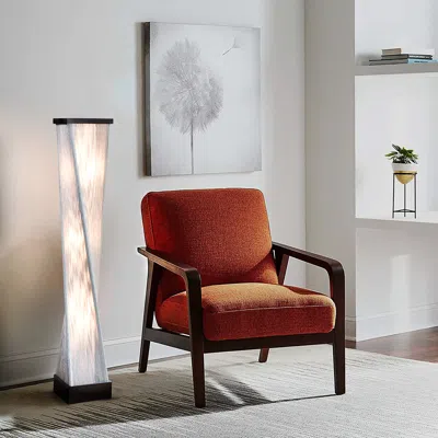 Nova Of California Torque Accent Floor Lamp - Ebony Finish, Silver String Shade, Dimmer In Brown