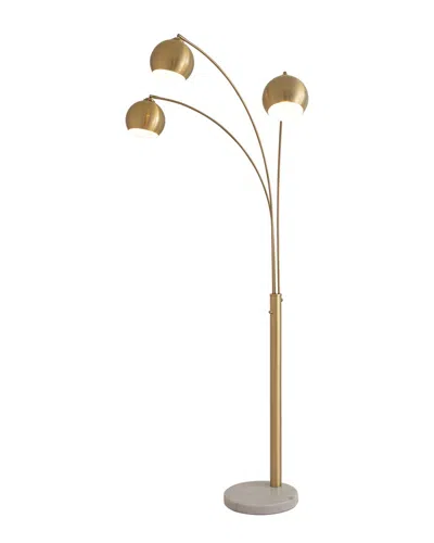 Nova Of California Triplet 3 Light Arc Floor Lamp In Gold