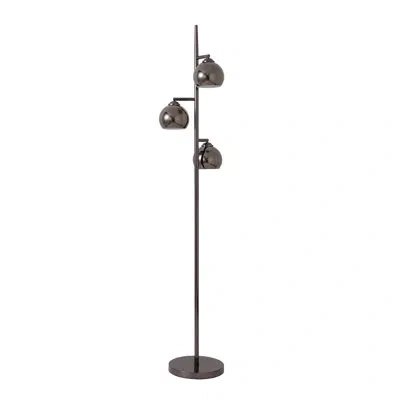 Nova Of California Triplet Floor 3-light Lamp - Black Nickel Iron, Black Nickel Iron Base, Black Nickel Iron Shade, Dim