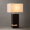 Nova Of California Zen Standing Table Lamp - Gilded Ebony Wood Finish, Weathered Brass, White Linen Shade