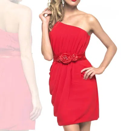 Nova Vogue One-shoulder Party Dress In Red
