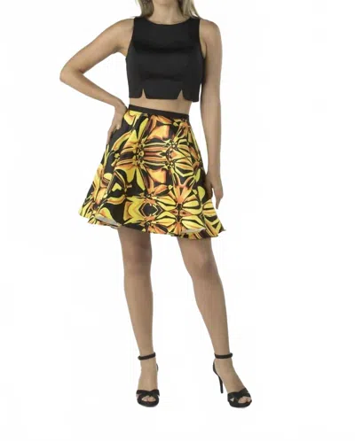 Nova Vogue Women's Kaleidoflare Cocktail Dress In Yellow In Multi