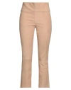 Nove Woman Pants Camel Size 12 Sheepskin In Beige