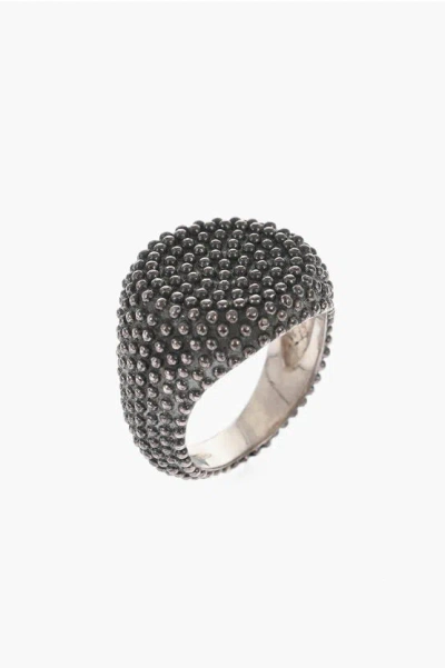Nove25 Dotted Silver Chevalier Ring Grösse 16