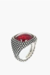 Nove25 Red Stone Square Chevalier Ring