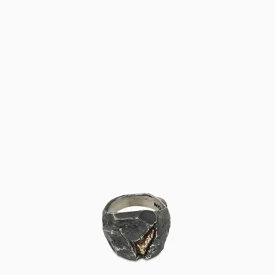 Nove25 Materic Nugget Ring In Metal