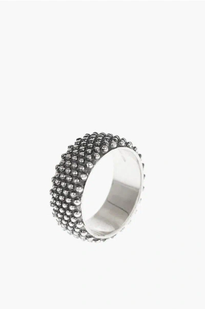 Nove25 Silver Dotted Band Ring
