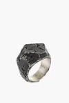 Nove25 Silver Materic Signet Ring