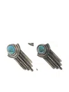 Nove25 Silver Sole E Pioggia Earrings With Central Stone In Metallic