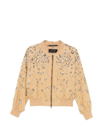 Novelle Bomber Jacket In Brown
