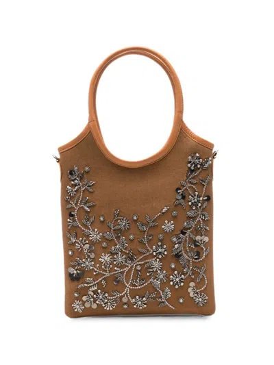 Novelle Cotton Tote Bag "yvette" In Brown