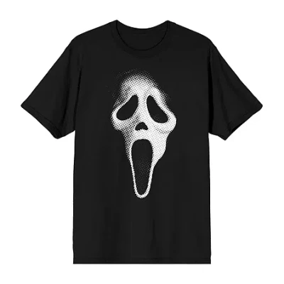 Novelty Ghostface Mens Crew Neck Short Sleeve Relaxed Fit Graphic T-shirt In Black