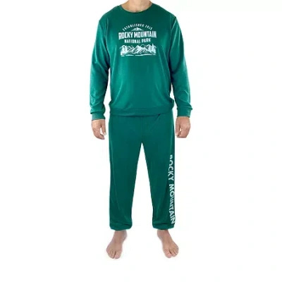 Novelty Licensed Mens Fleece Round Neck Long Sleeve 2-pc. Pajama Set In Green