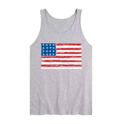 Novelty Mens American Flag Tank Top In Gray