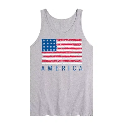 Novelty Mens American Flag Tank Top In Gray