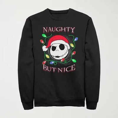 Novelty Mens Crew Neck Long Sleeve Nightmare Before Christmas Sweatshirt In Black