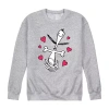 Novelty Mens Crew Neck Long Sleeve Peanuts Valentine's Day Sweatshirt In Gray