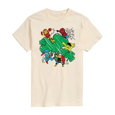 Novelty Mens Crew Neck Short Sleeve Avengers Graphic T-shirt In Neutral