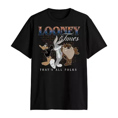 Novelty Mens Crew Neck Short Sleeve Classic Fit Looney Tunes Big And Tall Graphic T-shirt In Black