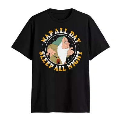 Novelty Mens Crew Neck Short Sleeve Classic Fit Seven Dwarfs Big And Tall Graphic T-shirt In Black