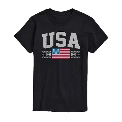 Novelty Mens Crew Neck Short Sleeve Graphic T-shirt In Black