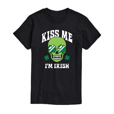 Novelty Mens Crew Neck Short Sleeve Graphic T-shirt In Black