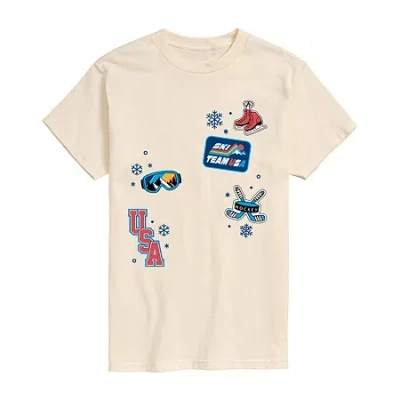Novelty Mens Crew Neck Short Sleeve Graphic T-shirt In Neutral