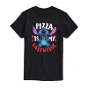 Novelty Mens Crew Neck Short Sleeve Lilo & Stitch Valentine's Day T-shirt In Black