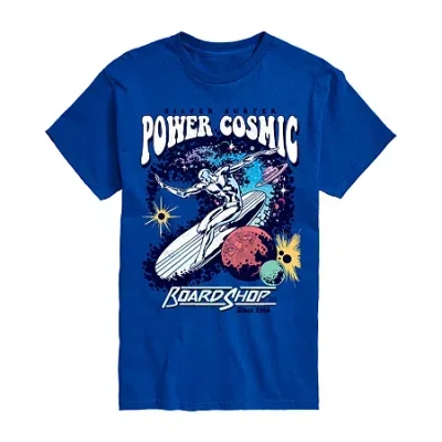 Novelty Mens Crew Neck Short Sleeve Marvel Graphic T-shirt In Blue