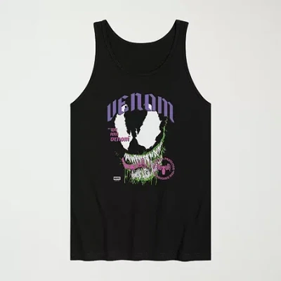 Novelty Mens Crew Neck Short Sleeve Marvel Venom Tank Top In Black