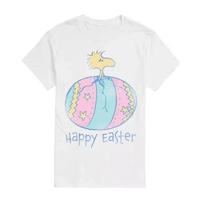 Novelty Mens Crew Neck Short Sleeve Peanuts Graphic T-shirt In White