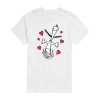 Novelty Mens Crew Neck Short Sleeve Peanuts Valentine's Day T-shirt In White