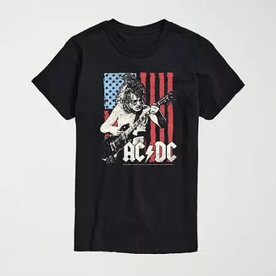 Novelty Mens Crew Neck Short Sleeve Regular Fit Ac/dc Big And Tall Graphic T-shirt In Black