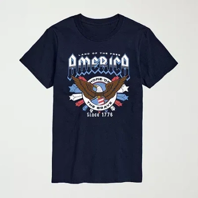 Novelty Mens Crew Neck Short Sleeve Regular Fit Big And Tall Graphic T-shirt In Blue