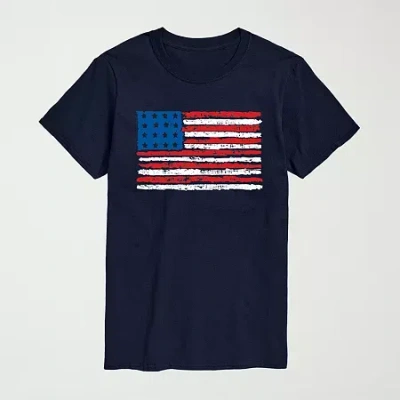Novelty Mens Crew Neck Short Sleeve Regular Fit Big And Tall Graphic T-shirt In Blue
