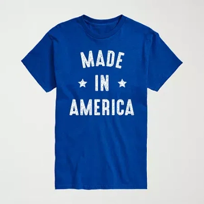 Novelty Mens Crew Neck Short Sleeve Regular Fit Big And Tall Graphic T-shirt In Blue