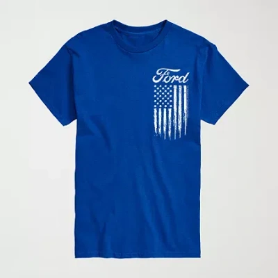 Novelty Mens Crew Neck Short Sleeve Regular Fit Big And Tall Graphic T-shirt In Blue