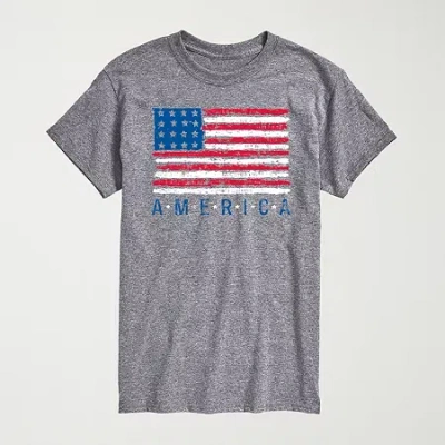 Novelty Mens Crew Neck Short Sleeve Regular Fit Big And Tall Graphic T-shirt In Gray