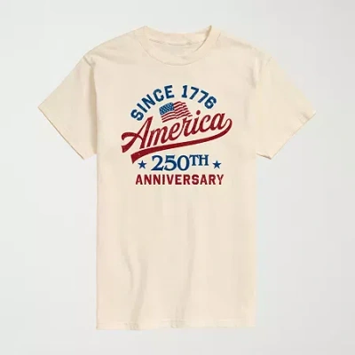 Novelty Mens Crew Neck Short Sleeve Regular Fit Big And Tall Graphic T-shirt In Neutral