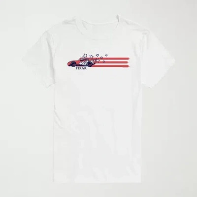 Novelty Mens Crew Neck Short Sleeve Regular Fit Cars Big And Tall Graphic T-shirt In White